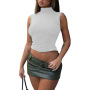 2023 New Arrival Women's Casual Sleeveless Sexy Slim Large Backless T-shirt Crop Top Simple Lightweight Fitness Women Shirt