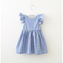 Conyson Summer Dress Design Ruffle Prom Formal Fairy Flying Sleeve Party Dress Bow Plaid Backless 2-8Y Easter Kids Girl Dress