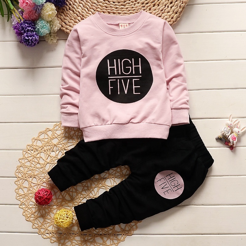 Conyson New Style Girls' Korean Set Toddler kids long sleeve Clothing Sets Girl 2 Piece Outfits baby clothes sets