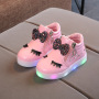 Conyson Children Glowing Sneakers Kid Princess Bow for Girls LED Shoes Cute Baby Sneakers with Glowing Lighted Shoes