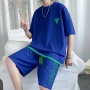 Conyson Wholesale New Arrival Jogging Sportswear Gym Tracksuit And Short 2 Piece Shorts Suit Letter Embroidery Men's T Shirt Set