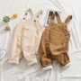 Wholesale Full Length Letter Print Embroidered Corduroy Kid Overalls Toddler Sport Pants For Children