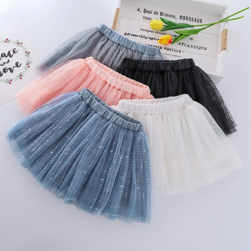 Conyson Hot Sale Spring Summer Kids Clothing Korean Children Colorful Skirts Glitter Embroidery Dance Gauze Tutu Short Dress