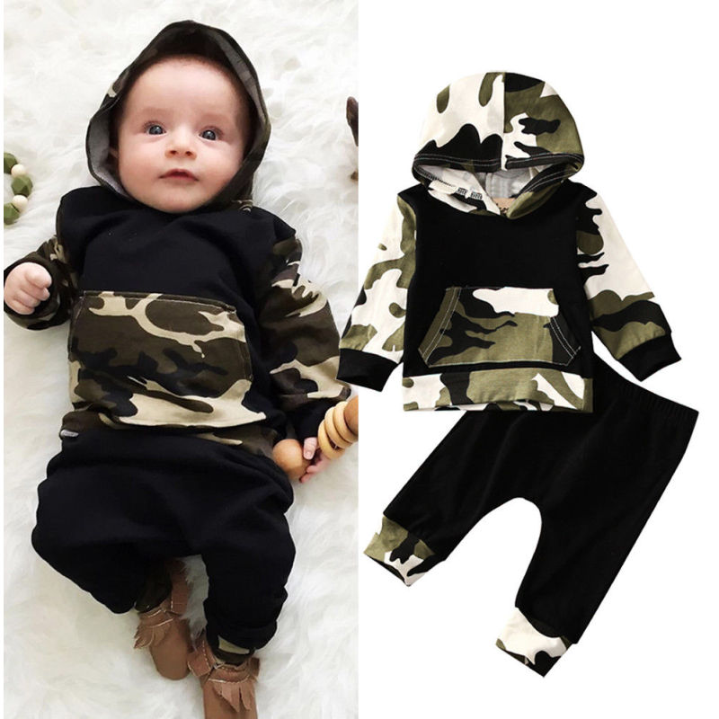 Conyson Autumn Winter Pudcoco Baby Boy Clothes Set 0-3 Year Casual Toddler Kids Newborn Hooded Tops Pants 2Pcs Outfits Set