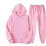 Custom Logo Solid Color Two Piece Over Size Hoodies Sweater Long Pants Outfits Tracksuits Sweatshirts Pants Mens Jogger Sets