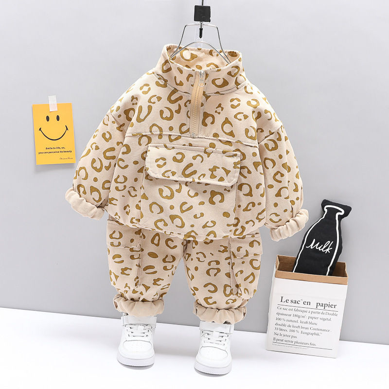Spring And Autumn Boys Casual Jacket Pants 2 Piece Set Costume Toddler Fashion Clothing Boys Camouflage Tracksuits Suit