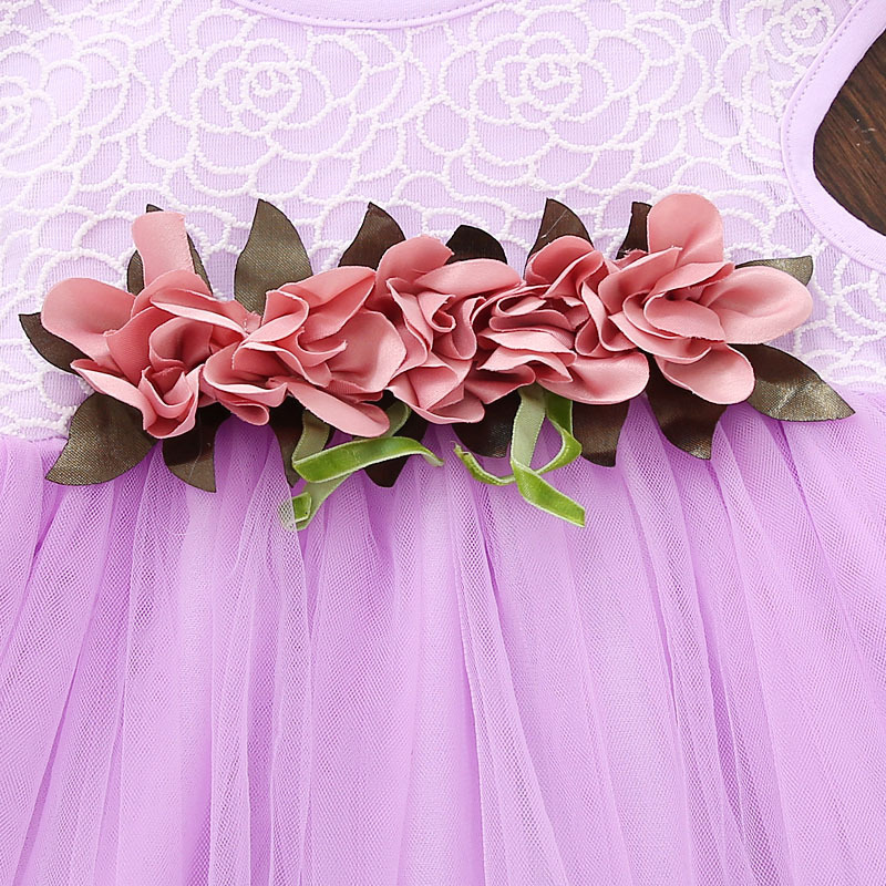 Conyson Lovely Floral Sleeveless Dress Toddler Infant Newborn Kids Clothes Baby Girls Princess Party Tulle Lace Flower Dresses