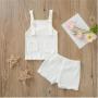 Conyson Summer Infant Baby Boys Girls Clothes Ribbed Knitted Sleeveless Pocket Vest Tops+Shorts Toddler Newborn Soft Tracksuits
