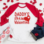 Conyson 2022 Daddy's Little Valentine Kids Girl Boys Clothing Tops Red Love Heart Long Sleeve Print Girls Blouses&Shirts Outfit