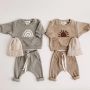 Conyson Cartoon Rainbow Cotton Kids Clothes Baby Sets Warm Winter Clothing Set Long Sleeve Baby Boys Tops+Pant Sets