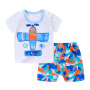 Conyson Wholesale High Quality Cotton Custom T-Shirt +shorts Kids Clothes Children Summer Suit Baby Boys Printed Clothing Set