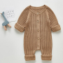 2022 Autumn Baby Romper Knitted Newborn Girls Boys Jumpsuit Outfit Solid Toddler Children Clothing Long Sleeve One Piece