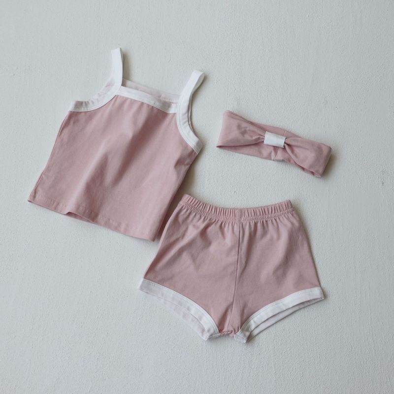 Conyson Newborn Baby Clothes Toddler Girls Wear Solid Sleeveless Top Shorts Kids Cotton Boutique Baby Girls Tracksuits Sets