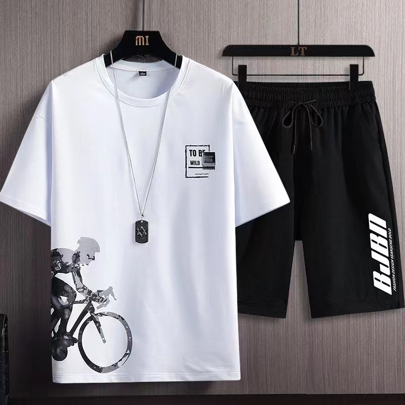 Conyson 2023 New Style Wholesale Men's Sportswear Stylish Vintage Short Sleeve 5xlt Tall And Big Mens Clothing Set