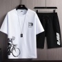 Conyson 2023 New Style Wholesale Men's Sportswear Stylish Vintage Short Sleeve 5xlt Tall And Big Mens Clothing Set