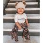 Conyson Baby Girl Clothes Set T-shirt Tops+ Leopard Print Bell-bottomed Pants Flared Pants Outfits Kids Clothes Girls Set