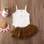 Short SLeeve T-Shirts And Skirts Baby Clothes sets Knitted Leopard Casual Children Girls Summer Clothing Sets