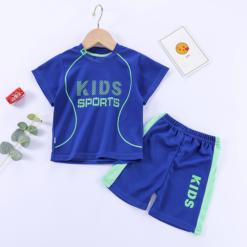Conyson New Kids Boys Short Sleeve Basketball Jersey Summer Sets Children Two Piece Vest +Shorts Clothes Set Boy Sport Set