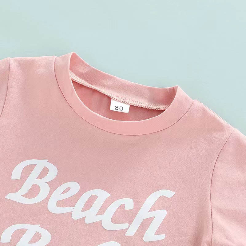 Conyson Fashion Summer Littler Girls Outfits Pink Short Sleeve T-Shirt Long Stripe Flower Pants Kids Girl Casual Clothes Suits