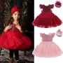 Conyson Wholesale Solid Flower Girl Sequined Princess Mesh Dress Christmas Party Wedding Tulle Tutu Girls Dresses