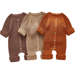 2022 Autumn Baby Romper Knitted Newborn Girls Boys Jumpsuit Outfit Solid Toddler Children Clothing Long Sleeve One Piece
