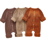 2022 Autumn Baby Romper Knitted Newborn Girls Boys Jumpsuit Outfit Solid Toddler Children Clothing Long Sleeve One Piece