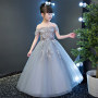 Factory Customization Polyester Cotton Sleeveless Birthday Party Flower Girl Long Mesh Dress
