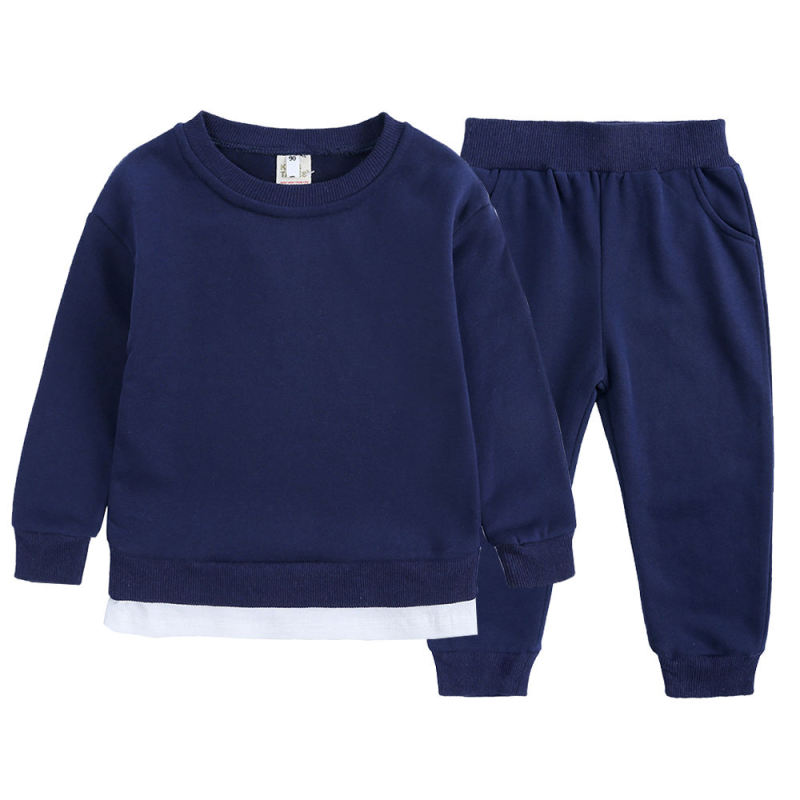 Kids Clothing Sets Custom Logo Patchwork Boys Girls Unisex Casual Clothes Jogger Set Sweat suit Tracksuit 2 Piece Sets
