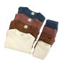 High quality 2 pieces set newborn Toddler Boy JacketsKid baby clothes solid colour ribbed baby clothing