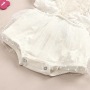 Custom Snap Button Sleeveless Lace Tulle Baby Girls Dresses Summer Romper Baby Newborn