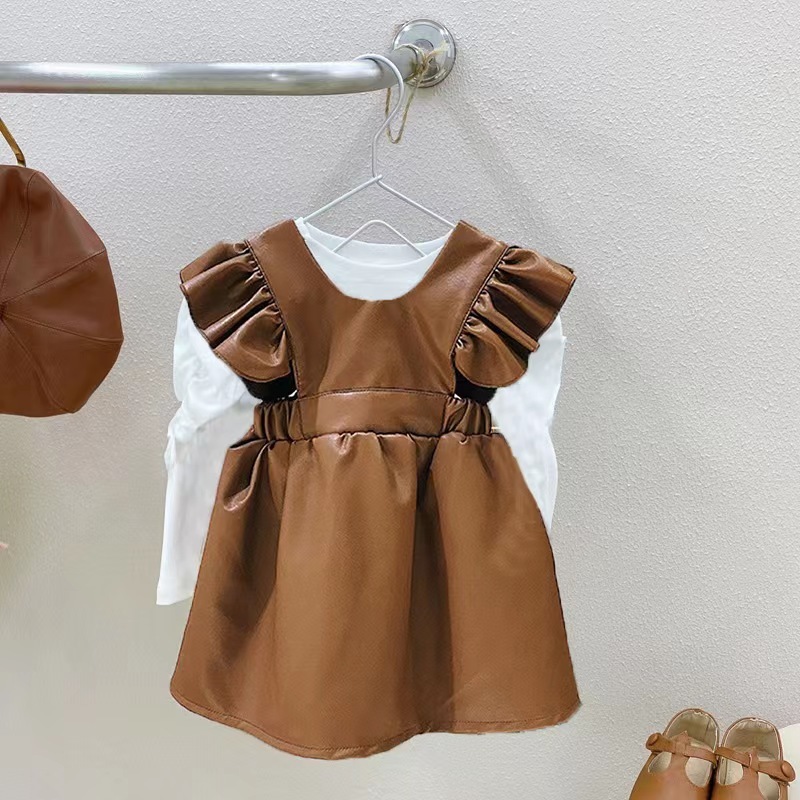 Conyson Delivery Fast Birthday Party Princess Kids Apparel Leather Design Baby Girl Spring Children Fly Sleeve Casual Dresses