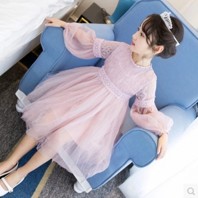 Hot Sale Latest Design Princess Long Sleeve Baby Girl Summer Flower Girl Frock Dress For Kids Girls