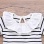 Summer new pretty baby short sleeved top jean strap skirt clothing set baby girl fashion  clothes outfits
