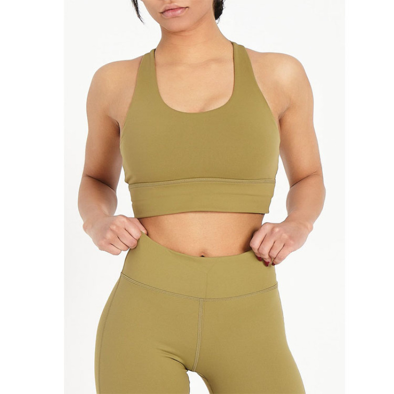 Wholesale 2021 summer new fashion adult sports sleeveless pure color nylon bra tops yoga bra vest