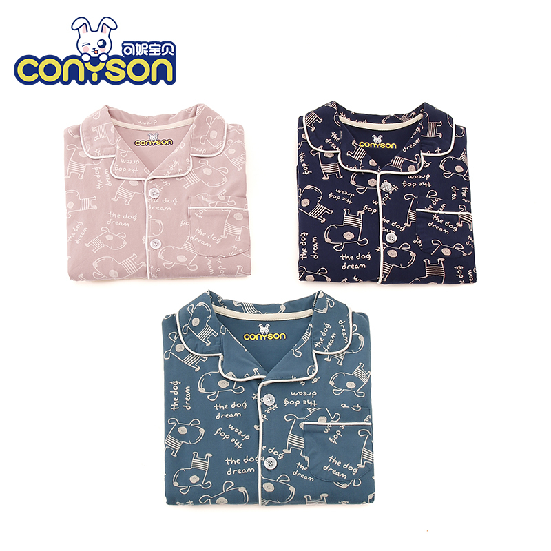 Conyson Wholesale Spring Clothes Long Sleeve 100% Cotton Flower Animal Print Unisex Baby Boys and Girls Sleepwear Pajamas Kids