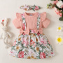 Baby Print Clothing Spring summer Girls cotton clothing casual Short Sleeve girls kids cotton clothes Set