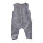 High Quality Covered Button Cotton Lattice Sleeveless Summer Plain Korean Newborn Baby Bodysuit Rompers