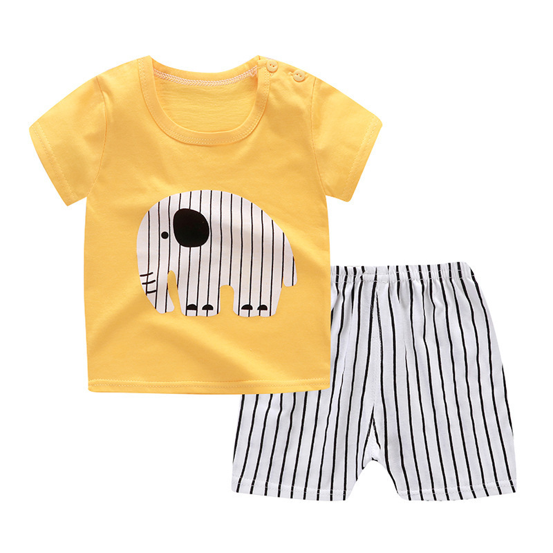 Conyson Wholesale High Quality Cotton Custom T-Shirt +shorts Kids Clothes Children Summer Suit Baby Boys Printed Clothing Set