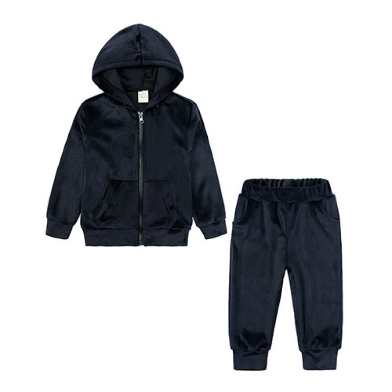 Conyson Wholesale Nonsexual Custom Kids Outdoor Stationaery Hooded Top And Pants Set French Baby Sweatshirt School Art Kids Sets
