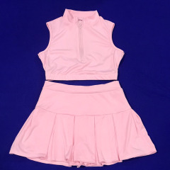 Summer Two Pieces Shorts Sets Skinny Sleeveless Hollow Out Tank Top Tennis Skirt Casual Solid Custom Women 2 Piece Set Clothing