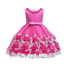 wholesale latest design fashion wedding baby gown birthday fancy flower petals evening party fairy kids girls dress