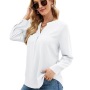 Conyson New Arrivals Oem Custom Lady Fashion Spring Summer Long Sleeve V Neck Solid Women Oversize Ladies Tops Blouses Clothes
