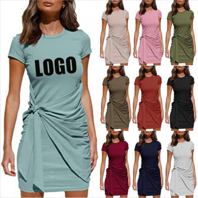 hot sale ready to ship korean fashion loose clothes womens solid colors online order summer one piece adult woman ladies dresses
