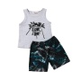 Conyson Wholesale Summer Beachwear Kids Boys Clothing Sets Printing Short Sleeve T-Shirts Shorts 2pcs Casual Boy Outfits