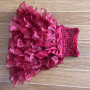Birthday Party Red Layered With High Quality Hot Sale Princess Party Dress Lace Bow Flower Performance Girls Puffy Dresses