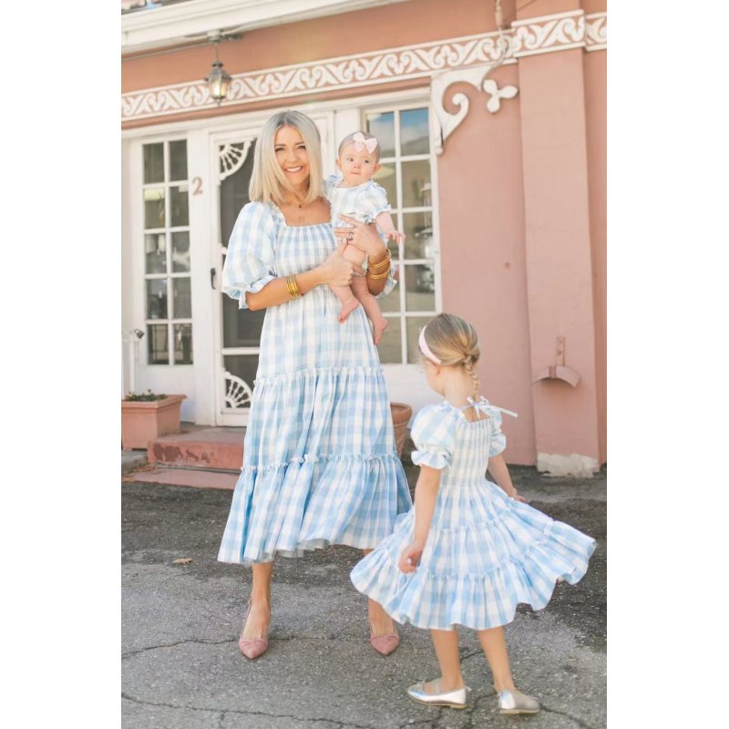 Conyson Summer Mother Daughter Matching Chiffon Long Dresses Clothing Kids Mom And Daughter Set Mommy And Me Elegant Dress
