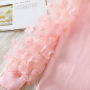 Conyson hot sale fall kids designers fashion boutique baby girls floral clothing suits denim pearl pants wholesale clothes sets