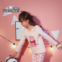 Wholesale Little Girl Cartoon Print Winter Knitted Korean Sleeping Pajama Set Kids
