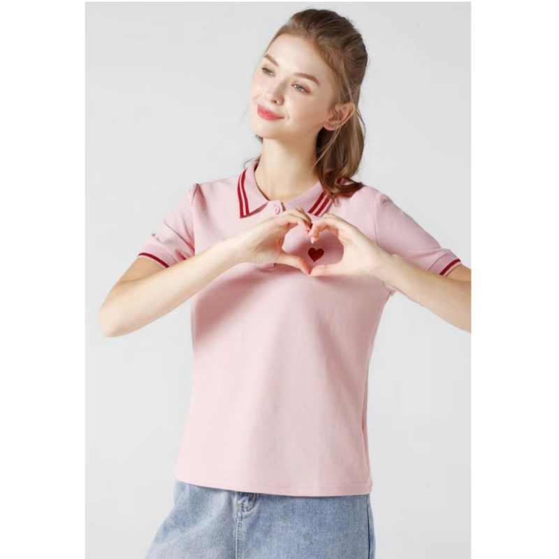 Conyson New Design Hot Sale Summer Women's T Shirt With Turn-down Collar Cotton Polyester Customize Women Golf Polo Shirts