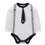 Conyson Infant Climbing Clothes Gentleman Style Printed Cotton Short Sleeve Summer Toddler Boy Jumpsuit Triangle Baby Rompers